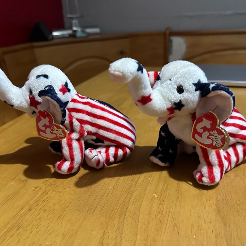 Lot of 7, Ty Beanie Baby‎ Righty 2000/2004 Vintage, Shocks, Pounds, Peanut